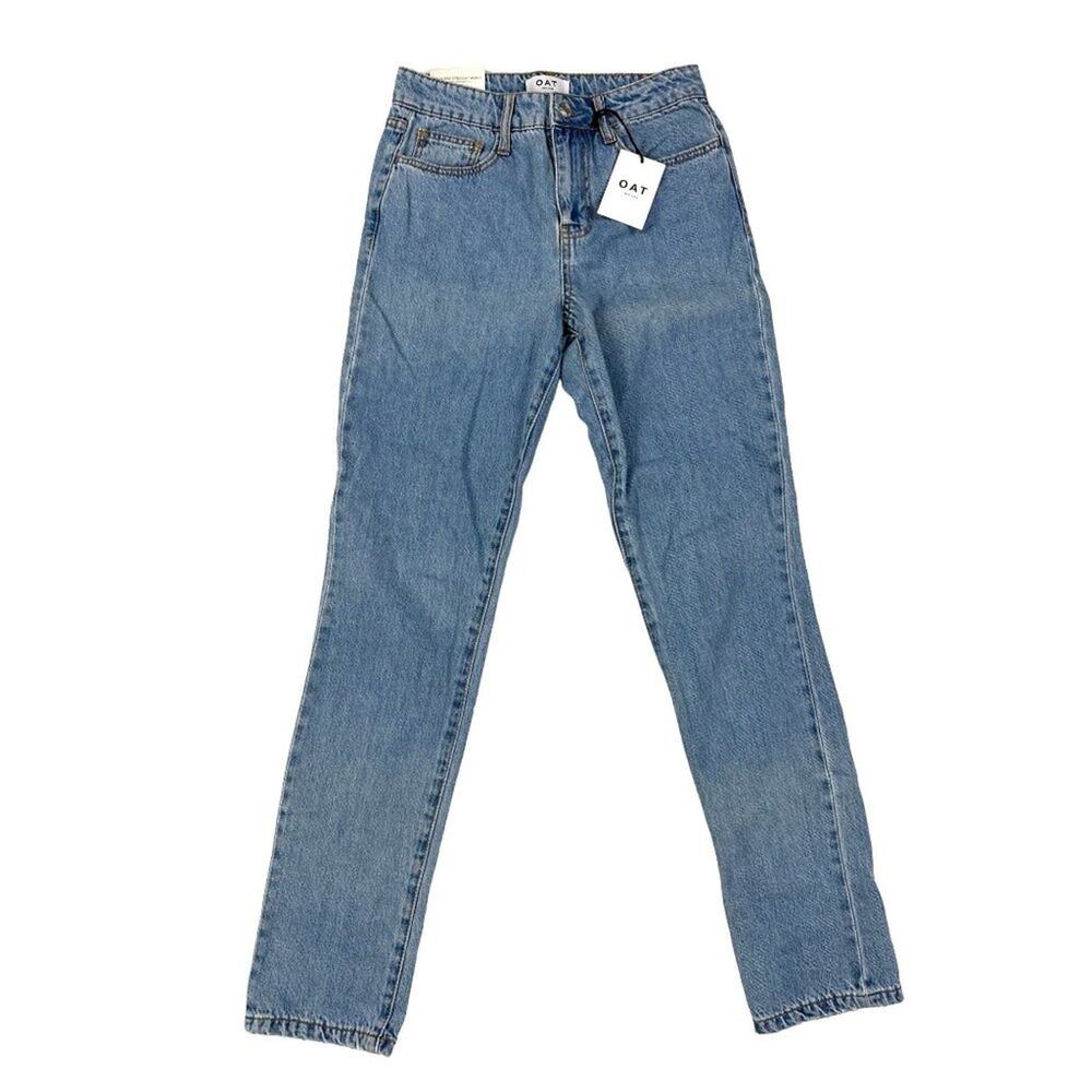 Oat - High Rise Straight Ankle Jeans